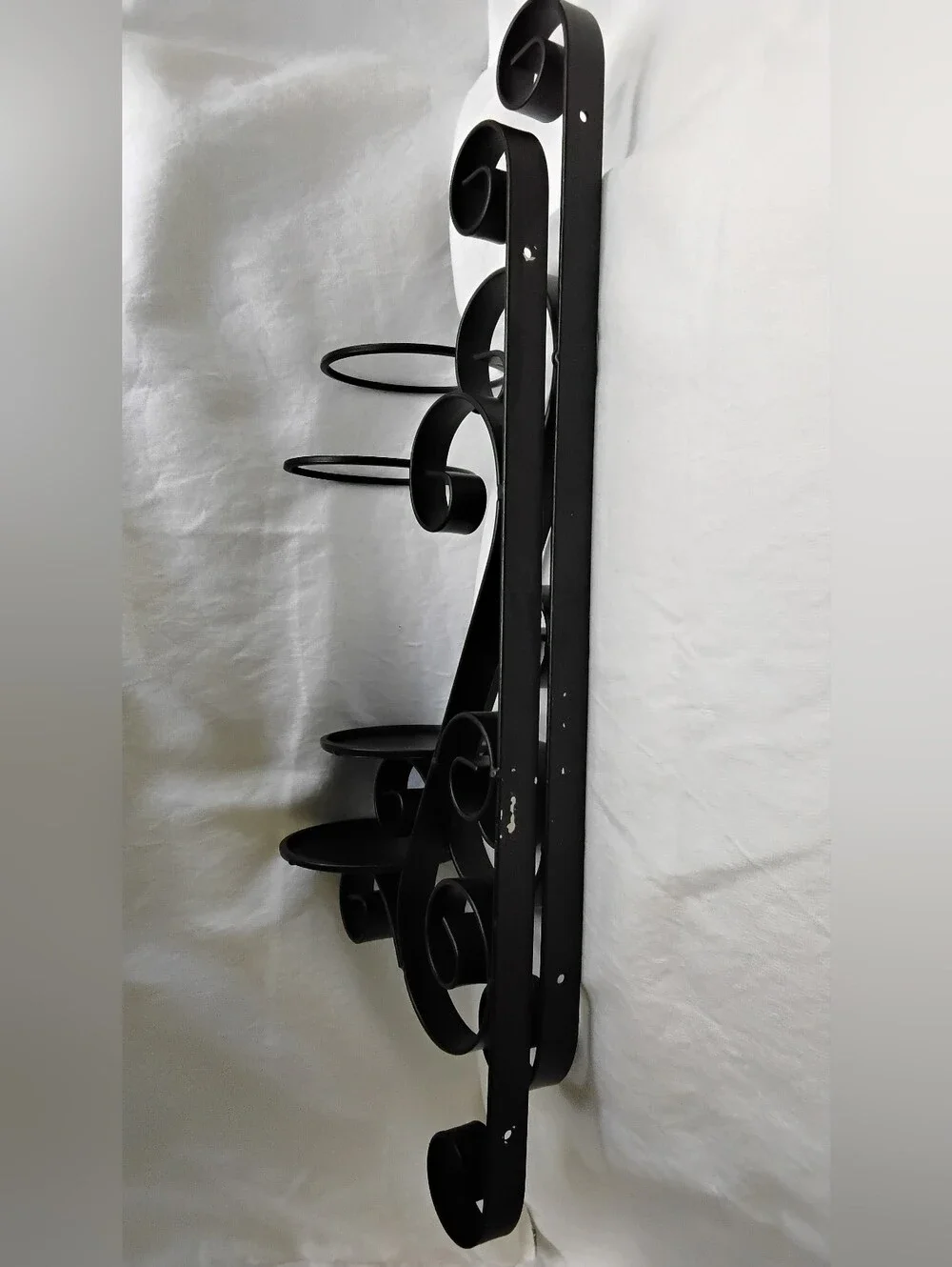 Set Of 2 Decorative Black Metal Wall Sconce Double Candle Holders
